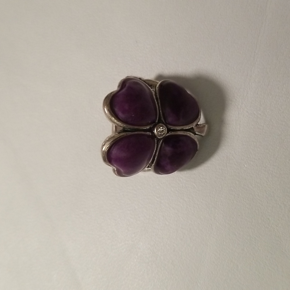 Women's Lucky Brand Purple Four Leaf Clover with Rhinestone Ring; Size 7 - Picture 6 of 8